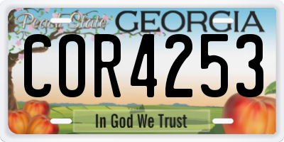 GA license plate COR4253