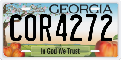 GA license plate COR4272