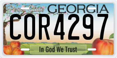 GA license plate COR4297