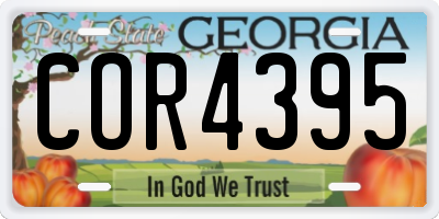 GA license plate COR4395