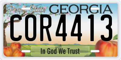 GA license plate COR4413