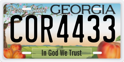 GA license plate COR4433