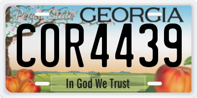 GA license plate COR4439