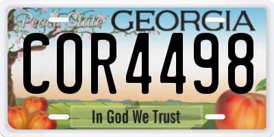 GA license plate COR4498