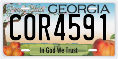 GA license plate COR4591