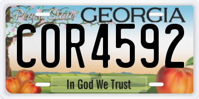 GA license plate COR4592