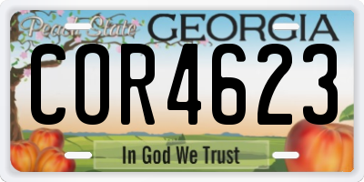 GA license plate COR4623