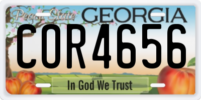 GA license plate COR4656