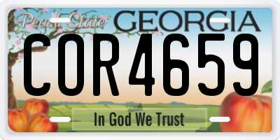 GA license plate COR4659