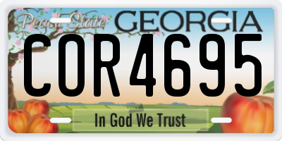 GA license plate COR4695