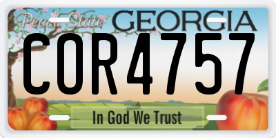 GA license plate COR4757