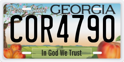 GA license plate COR4790