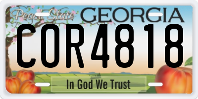 GA license plate COR4818