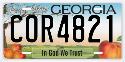 GA license plate COR4821