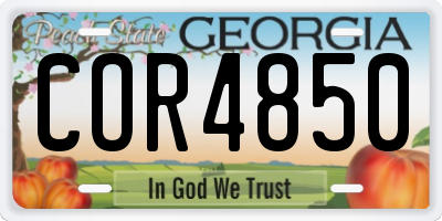 GA license plate COR4850
