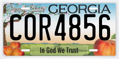 GA license plate COR4856