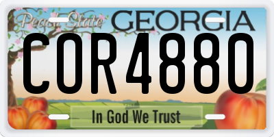 GA license plate COR4880