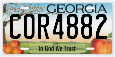 GA license plate COR4882
