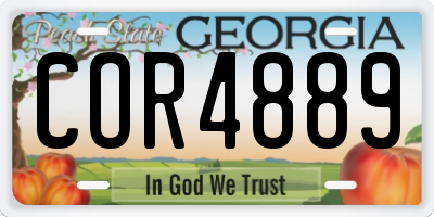 GA license plate COR4889