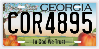 GA license plate COR4895