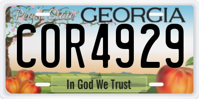 GA license plate COR4929