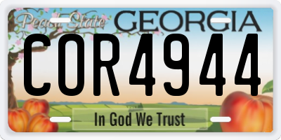 GA license plate COR4944
