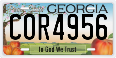 GA license plate COR4956