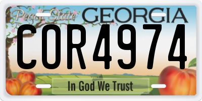 GA license plate COR4974