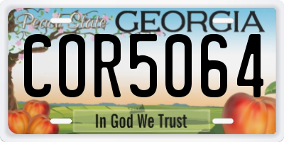 GA license plate COR5064