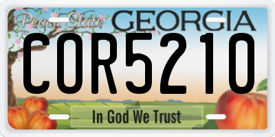 GA license plate COR5210