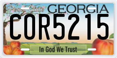 GA license plate COR5215