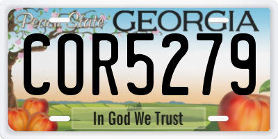 GA license plate COR5279