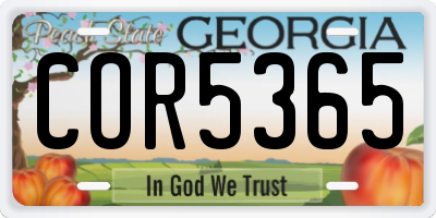 GA license plate COR5365