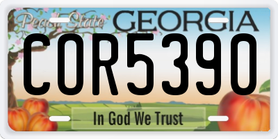 GA license plate COR5390