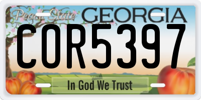 GA license plate COR5397