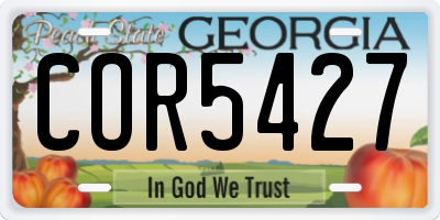 GA license plate COR5427