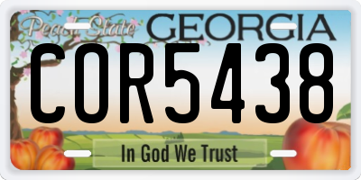 GA license plate COR5438