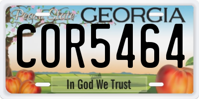 GA license plate COR5464