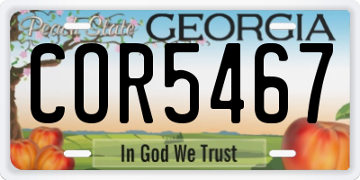 GA license plate COR5467