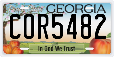 GA license plate COR5482