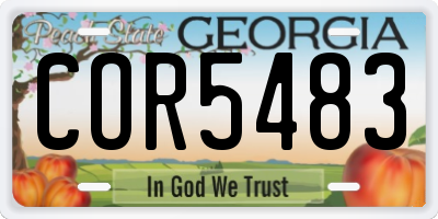 GA license plate COR5483