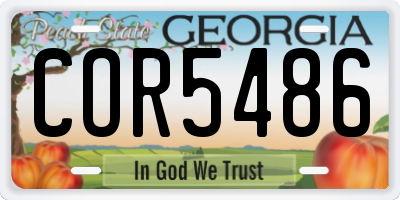 GA license plate COR5486