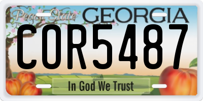GA license plate COR5487