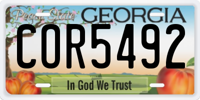 GA license plate COR5492