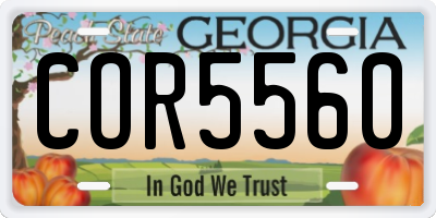 GA license plate COR5560