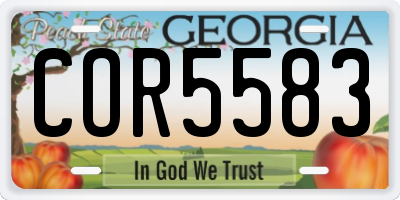 GA license plate COR5583