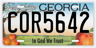 GA license plate COR5642