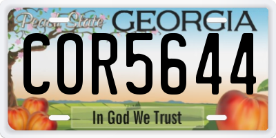 GA license plate COR5644