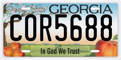GA license plate COR5688