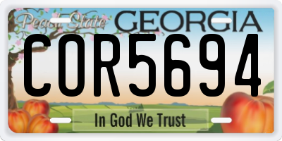GA license plate COR5694